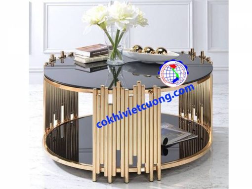 Bàn trà inox mạ vàng - Ảnh 13