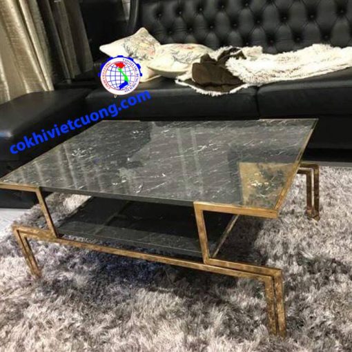 Bàn trà inox mạ vàng - Ảnh 7