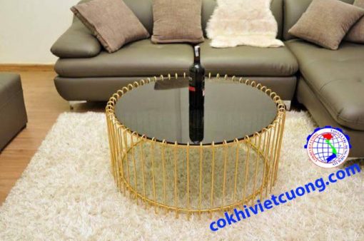 Bàn trà inox mạ vàng - Ảnh 15