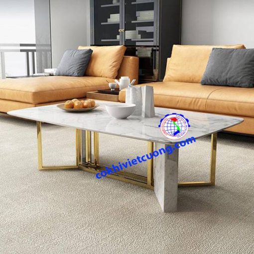 Bàn trà inox mạ vàng - Ảnh 6