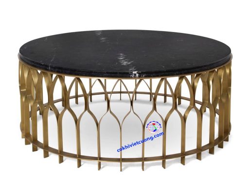 Bàn trà inox mạ vàng - Ảnh 14