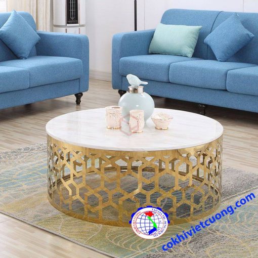 Bàn trà inox mạ vàng - Ảnh 17