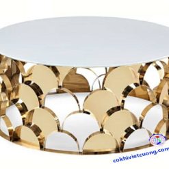 Bàn trà inox mạ vàng