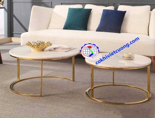 Bàn trà inox mạ vàng - Ảnh 2