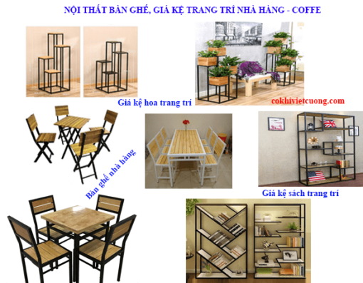 Bàn ghế gỗ chân sắt quán ăn - Ảnh 6