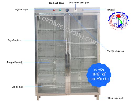 Tủ sấy bát đĩa công nghiệp - Ảnh 4