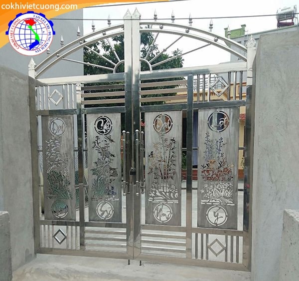 Tổng hợp mẫu cửa cổng inox đẹp hiện đại - Cơ Khí Việt Cường