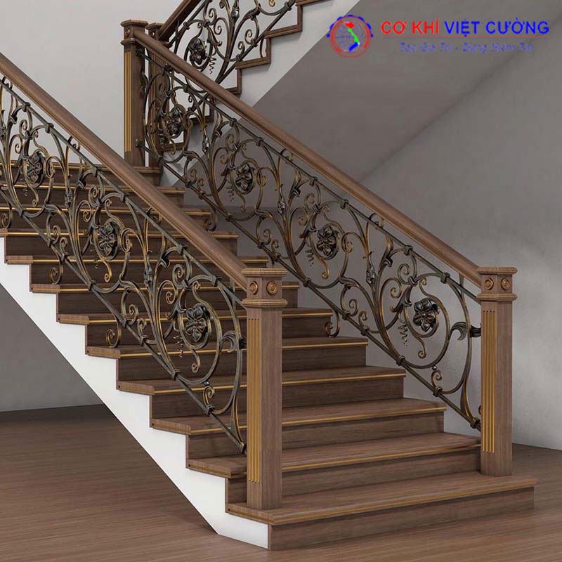Cầu thang sắt chữ L là một tổ hợp cầu thang thẳng và cầu thang cong.