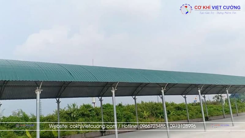 Mái tôn vòm nhà xe - Cơ Khí Việt Cường