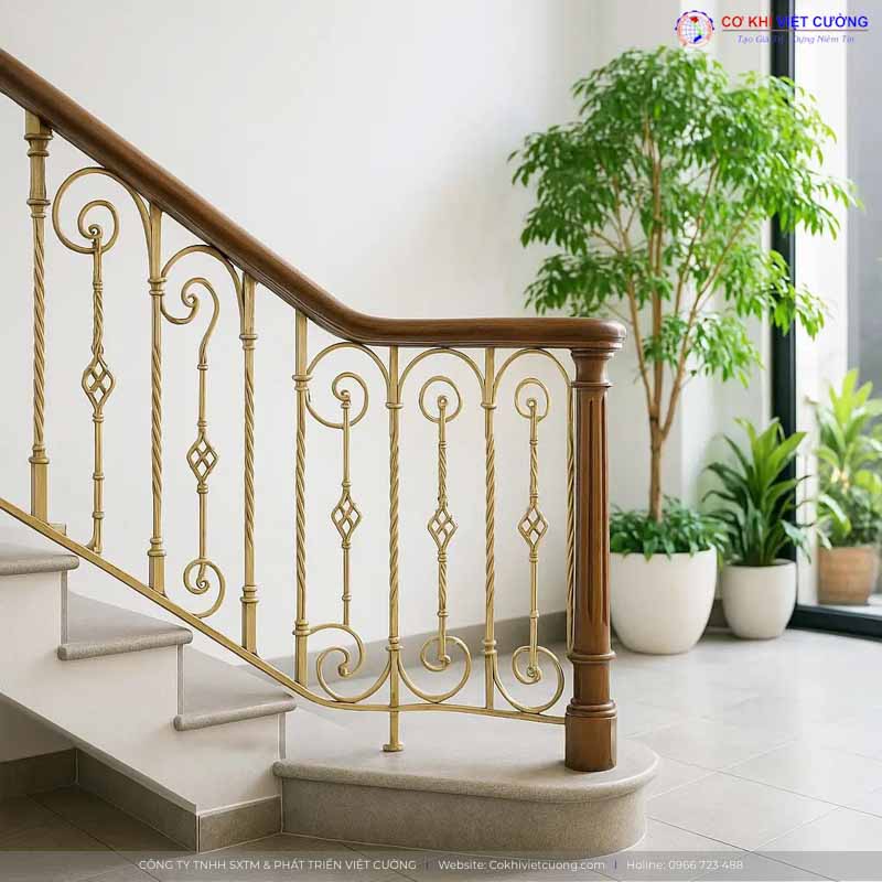 Mẫu thiết kế cầu thang sắt nghệ thuật đẹp