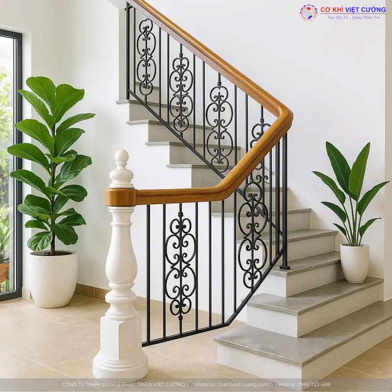 Mẫu thiết kế cầu thang sắt nghệ thuật đẹp