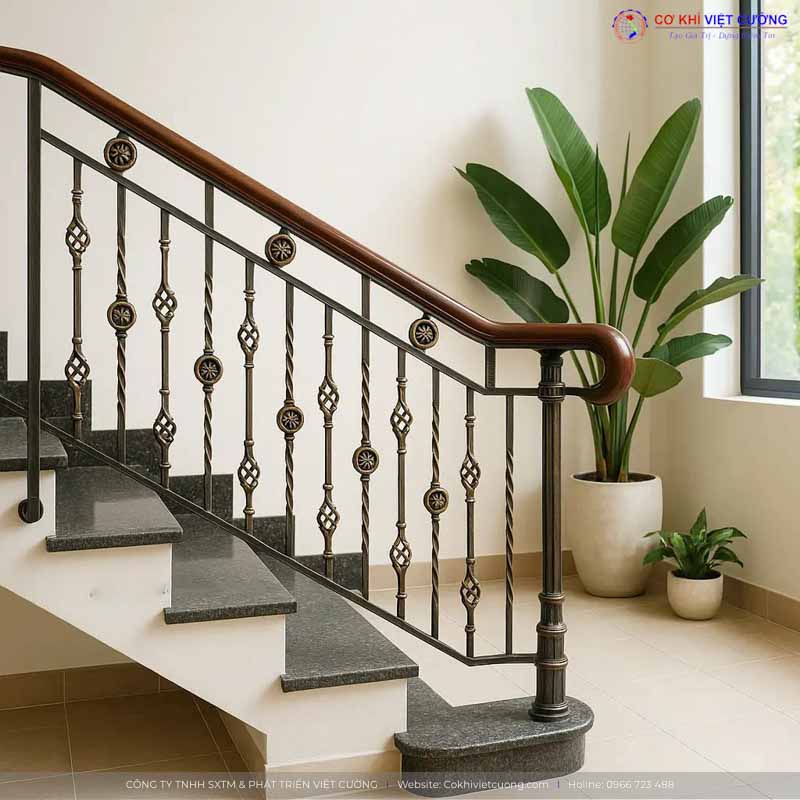 Mẫu thiết kế cầu thang sắt nghệ thuật đẹp