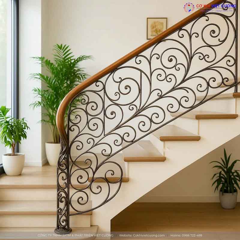 Mẫu thiết kế cầu thang sắt nghệ thuật đẹp