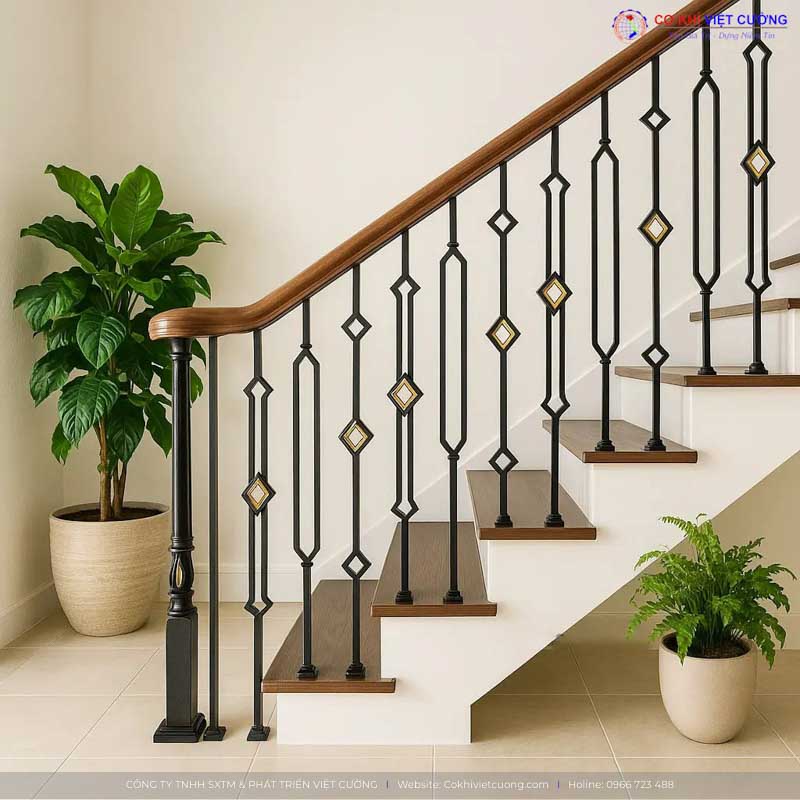 Mẫu thiết kế cầu thang sắt nghệ thuật đẹp