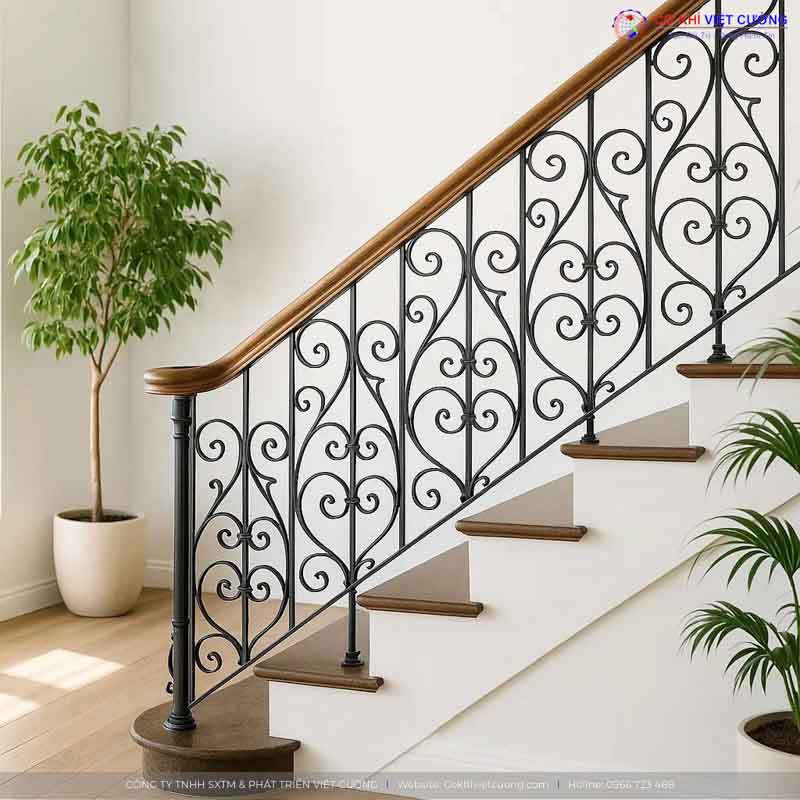 Mẫu thiết kế cầu thang sắt nghệ thuật đẹp