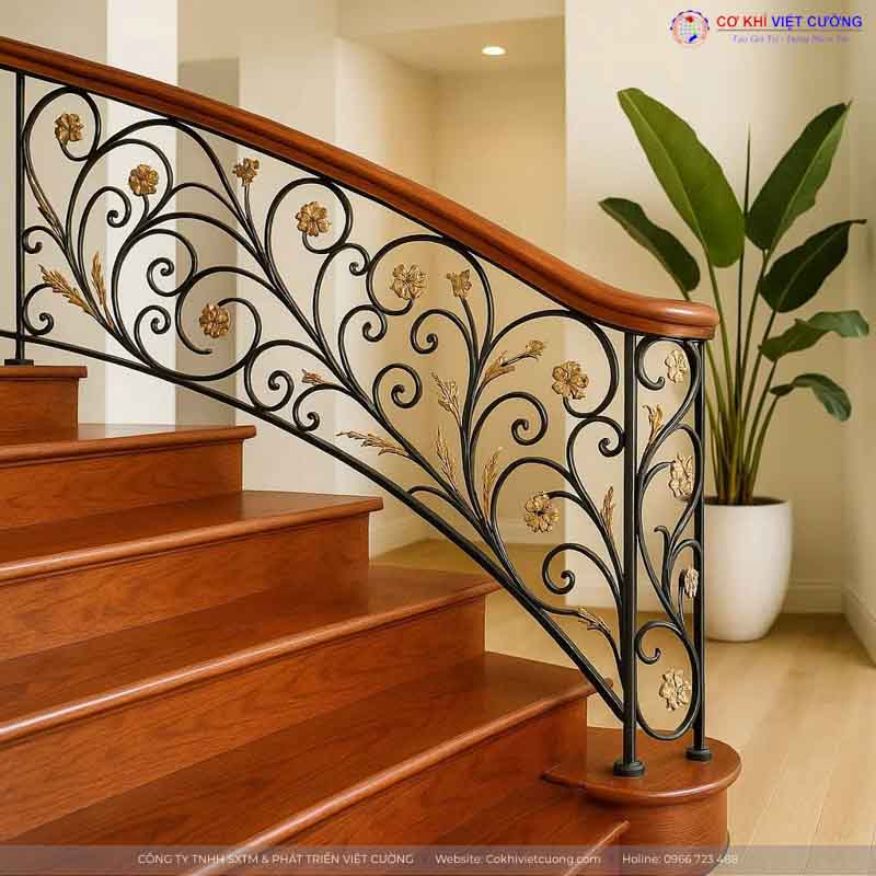 Mẫu thiết kế cầu thang sắt nghệ thuật đẹp