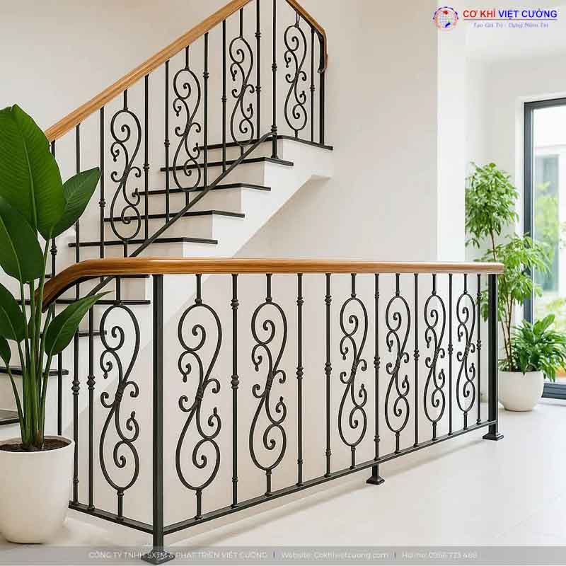 Mẫu thiết kế cầu thang sắt nghệ thuật đẹp