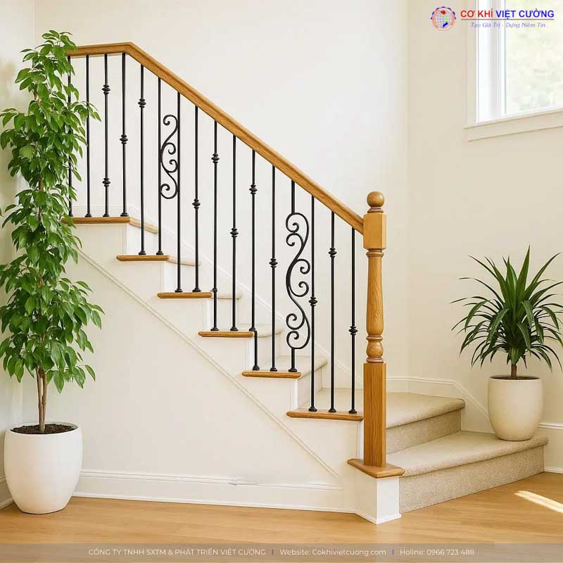 Mẫu thiết kế cầu thang sắt nghệ thuật đẹp