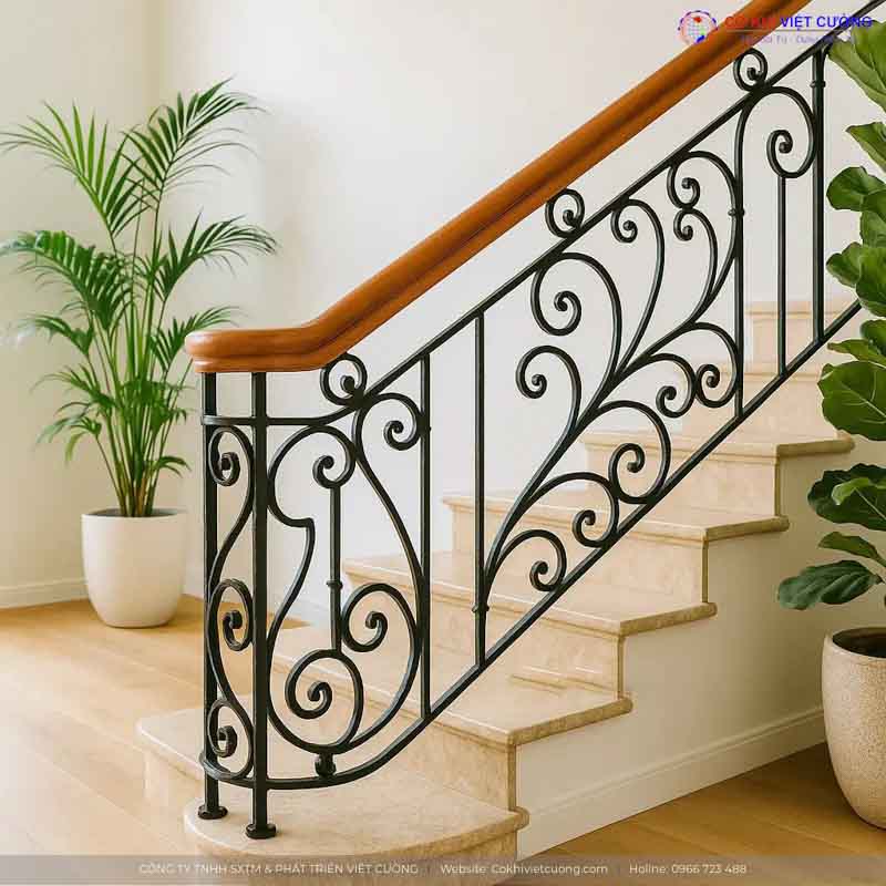 Mẫu thiết kế cầu thang sắt nghệ thuật đẹp
