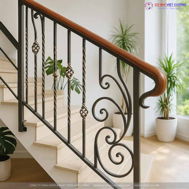 Mẫu thiết kế cầu thang sắt nghệ thuật đẹp