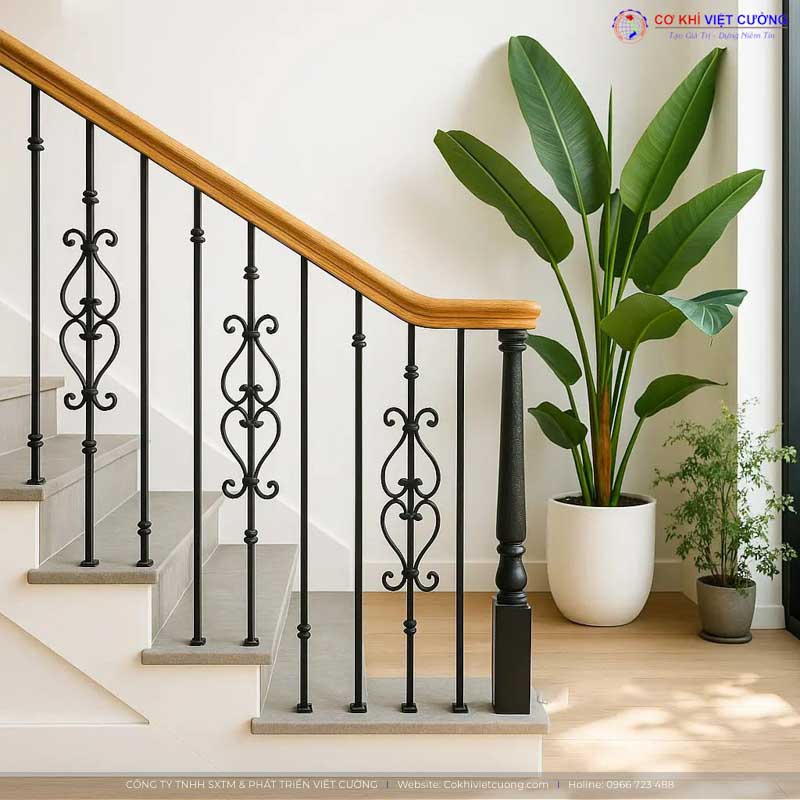 Mẫu thiết kế cầu thang sắt nghệ thuật đẹp