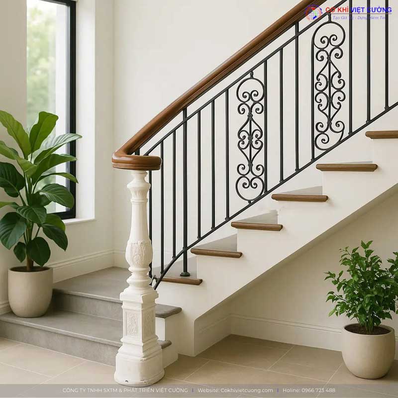 Mẫu thiết kế cầu thang sắt nghệ thuật đẹp