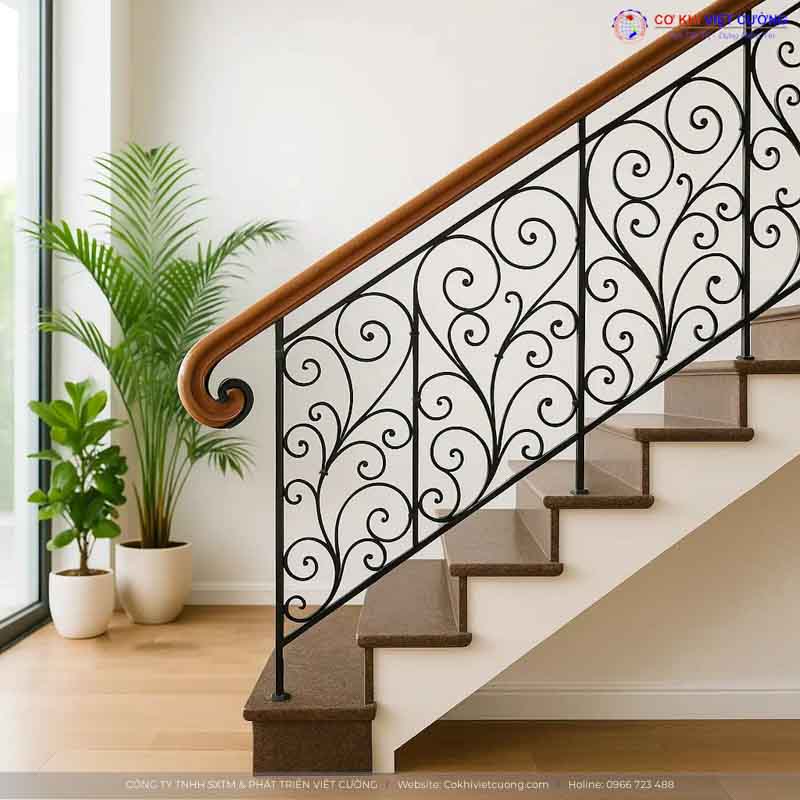 Mẫu thiết kế cầu thang sắt nghệ thuật đẹp