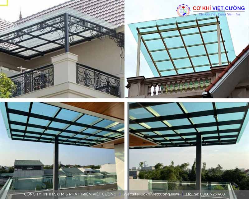 Mẫu mái kính sân thượng đẹp