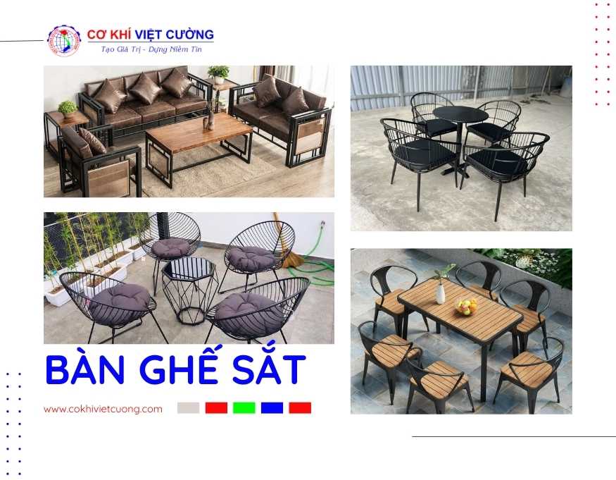 Bàn ghế sắt hiện được sử dụng cho nhiều không gian khác nhau