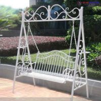 Xích Đu Sắt Ngoài Trời Mẫu XDS2 – Họa Tiết Uốn Cong Mỹ Thuật