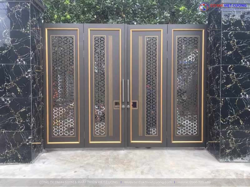 Cửa cổng sắt CNC đẹp cho nhà phố