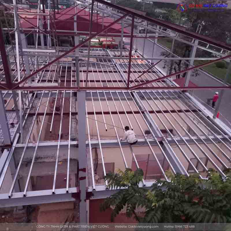 Hình ảnh dự án khung sàn thép nhà ở Cảnh Sát PCCC KCN Nội Bài