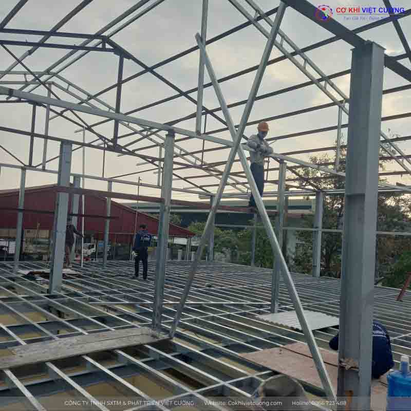 Hình ảnh dự án khung sàn thép nhà ở Cảnh Sát PCCC KCN Nội Bài