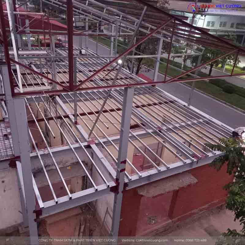 Hình ảnh dự án khung sàn thép nhà ở Cảnh Sát PCCC KCN Nội Bài