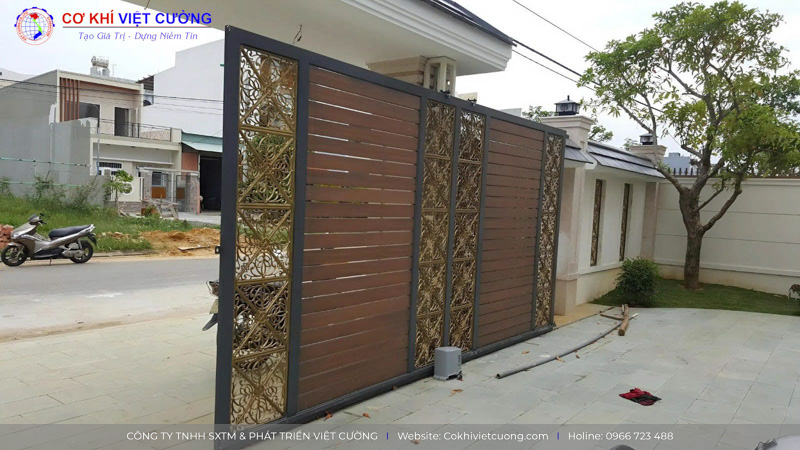 Mẫu cửa cổng sắt lùa đẹp